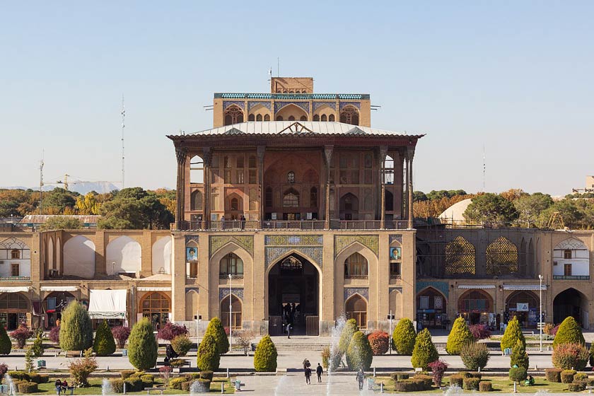 Exterior facade of Ali Qapu from the square