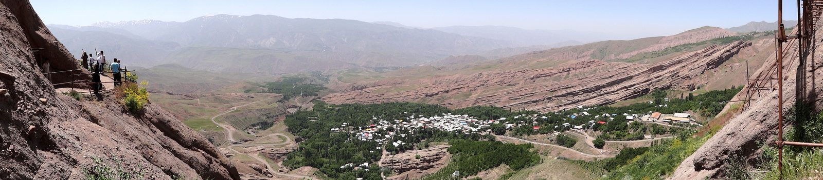 Panoramic view from the summit of Alamut Castle across the valley