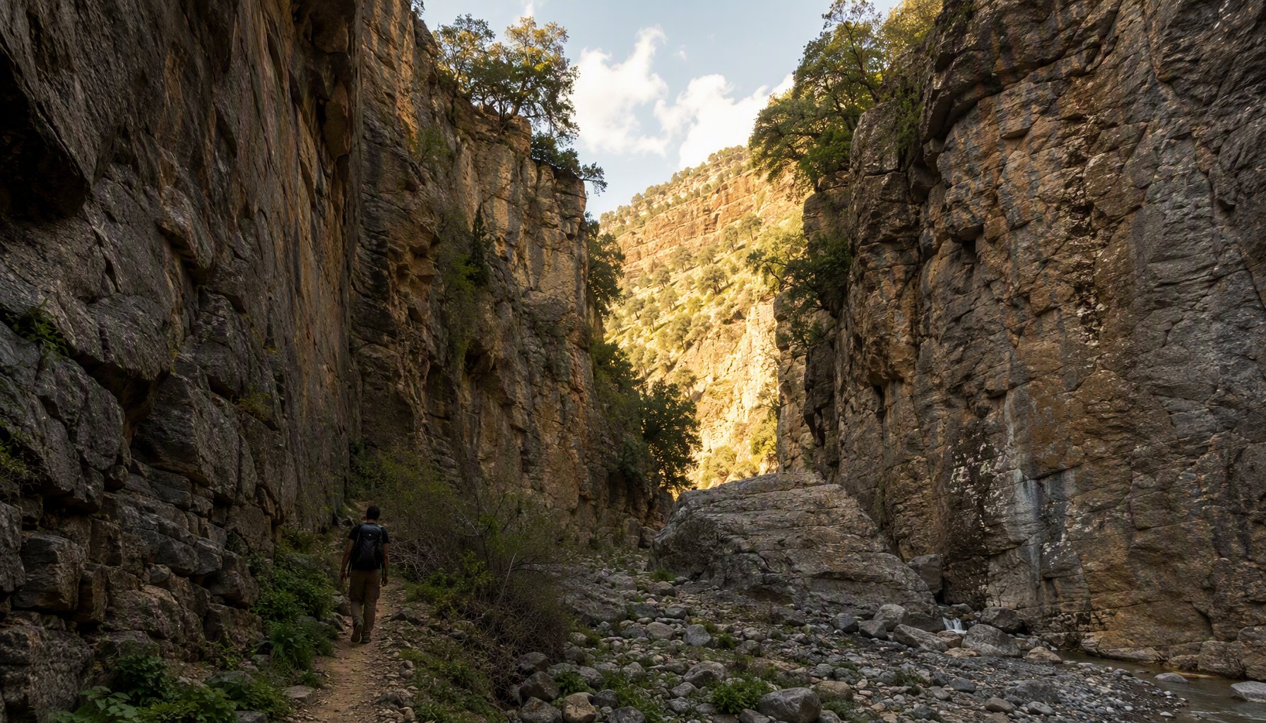 Hiking through Almas Canyon