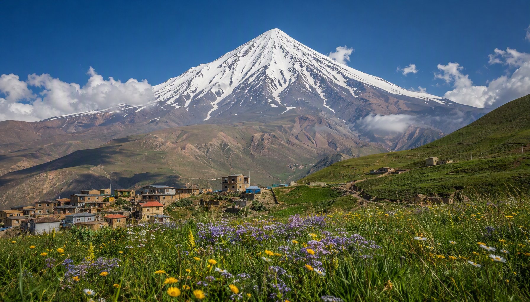 Mount Damavand view from Polur