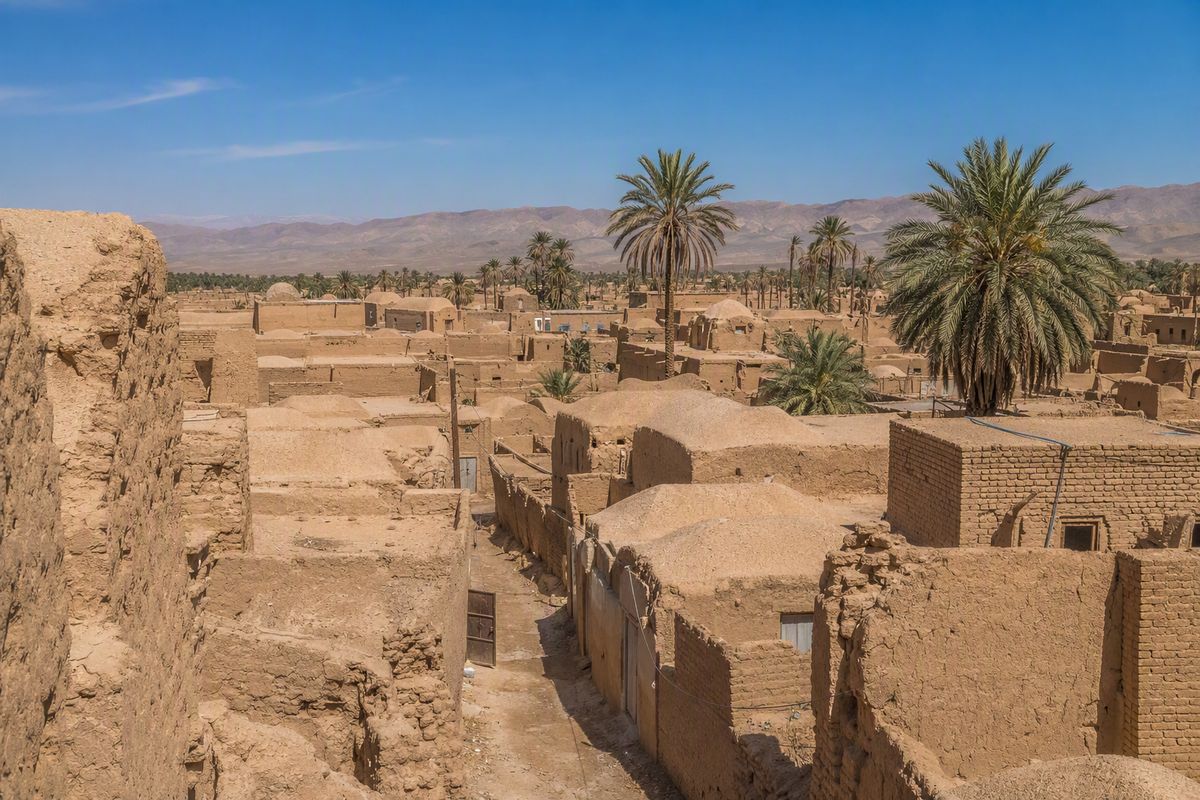 The traditional desert village of Dam Kaftar