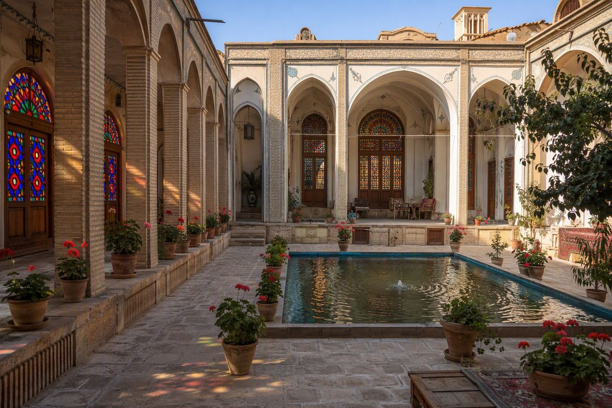 Interior courtyard of Ardakani House