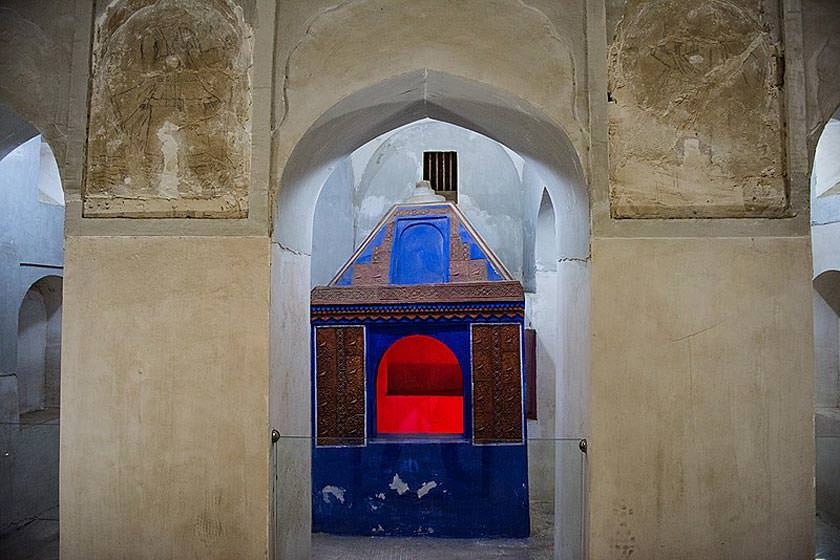 Interior of the Hindu Temple showing the central domed chamber