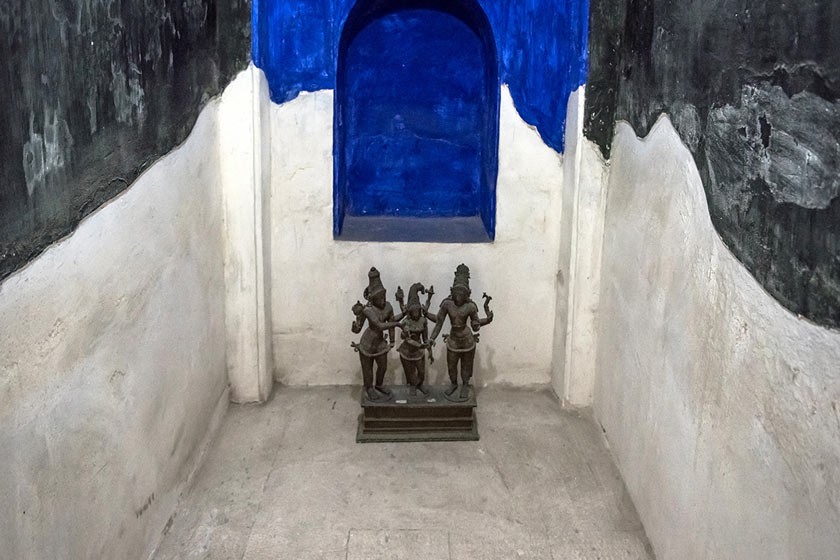 The Hindu Temple of Bandar Abbas illuminated at night