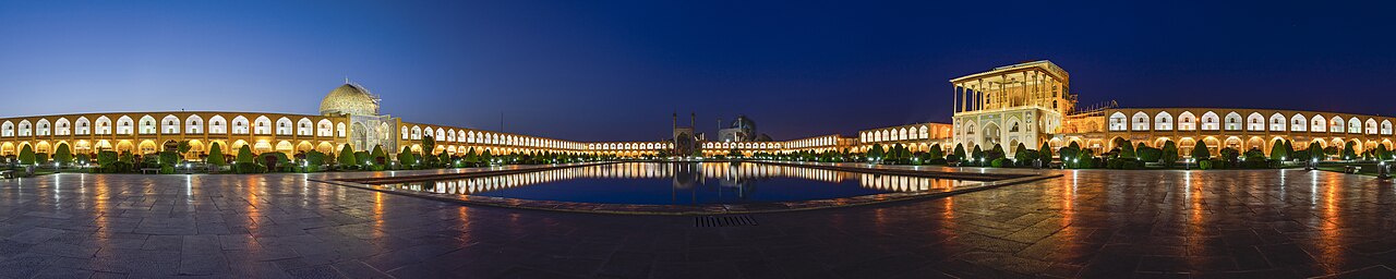 Winter morning light on the tiled facades of Isfahan
