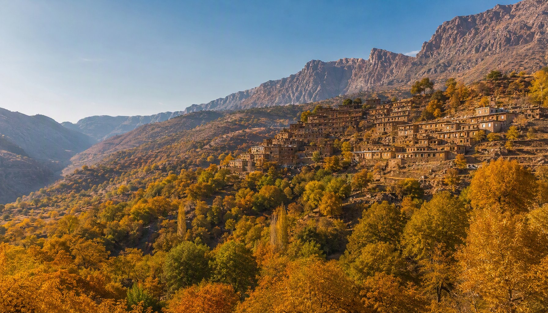Autumn colours in the Hawraman mountains near Uraman Takht