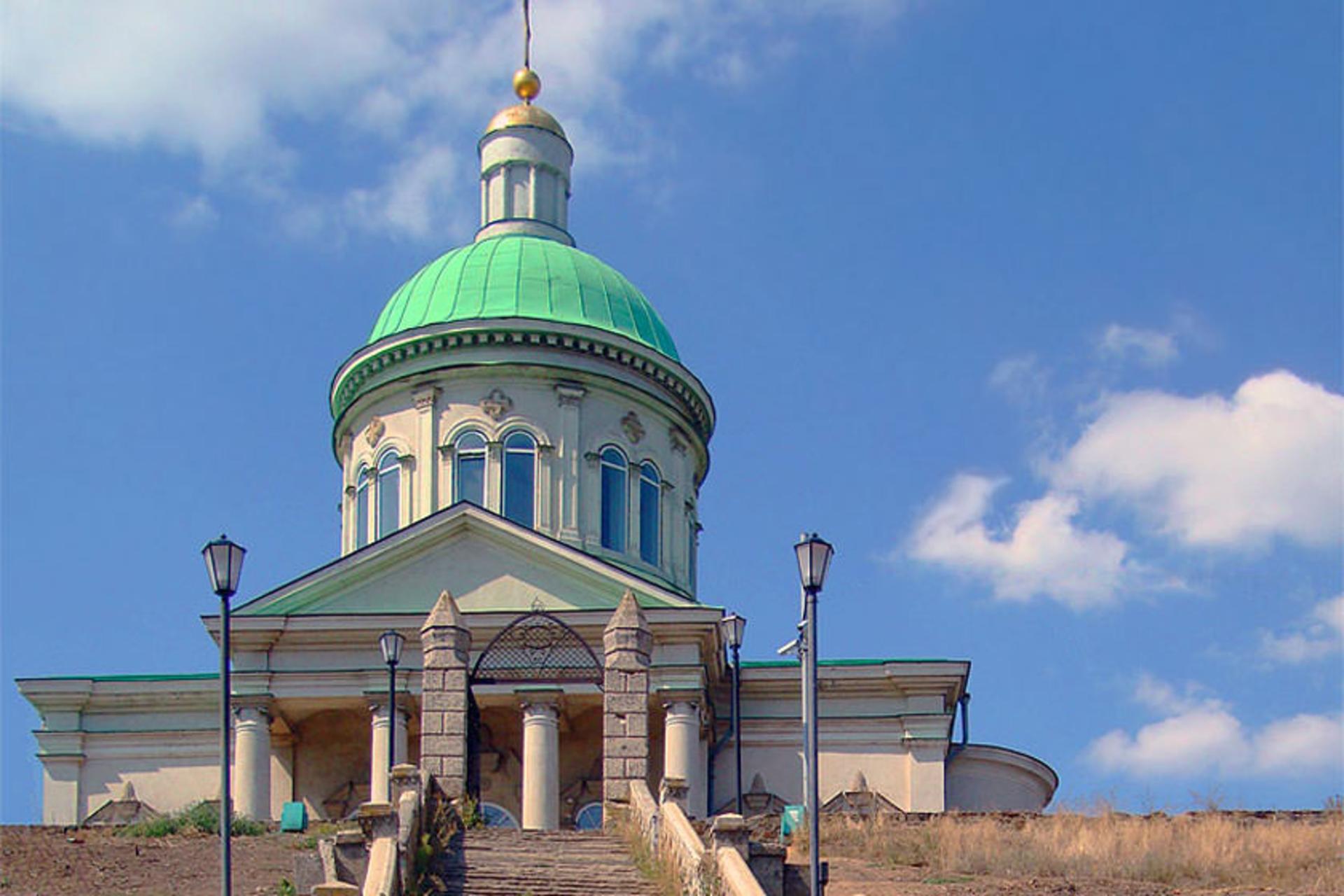 Church grounds and surrounding park area