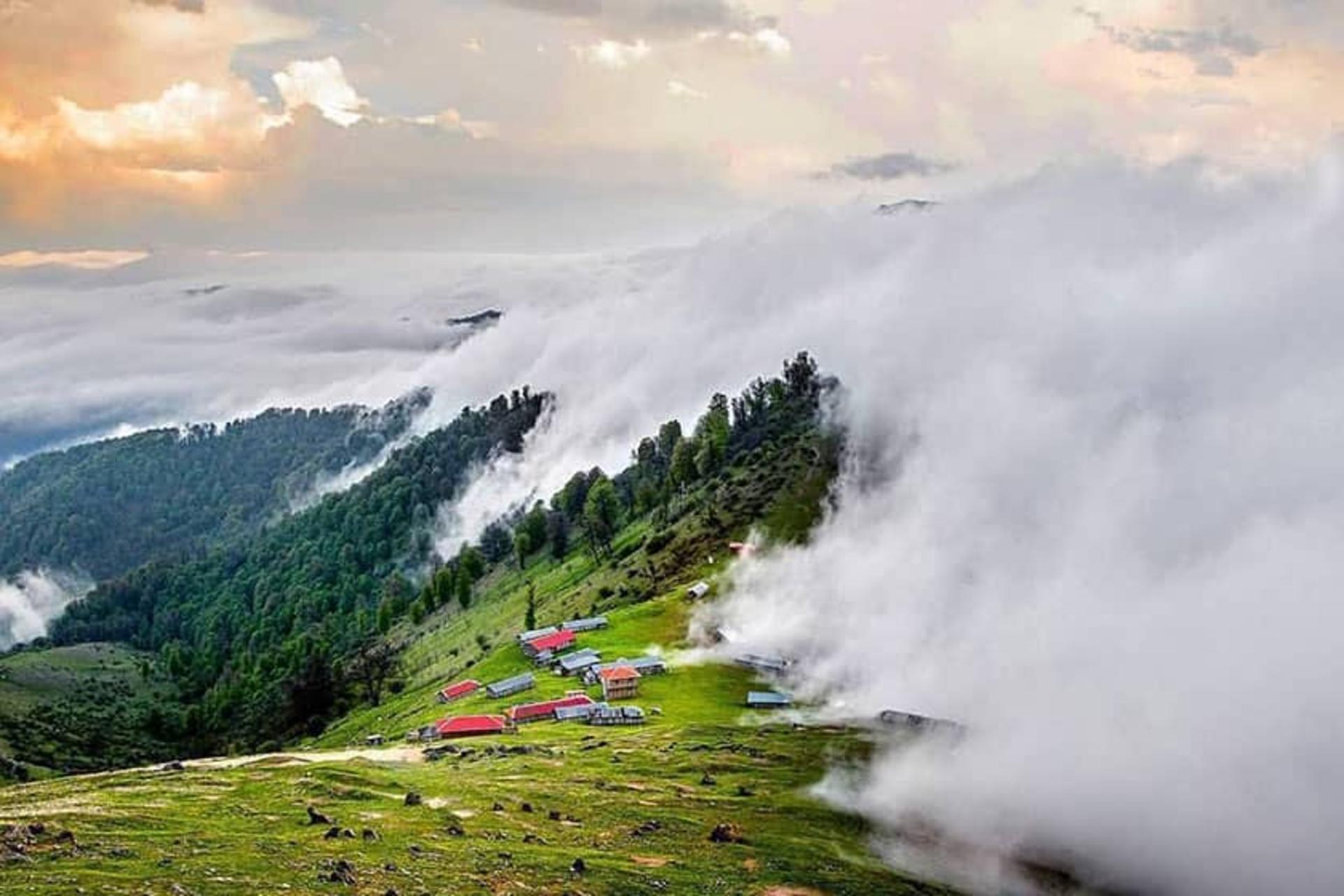 Sea of clouds at sunrise in northern Iran highlands
