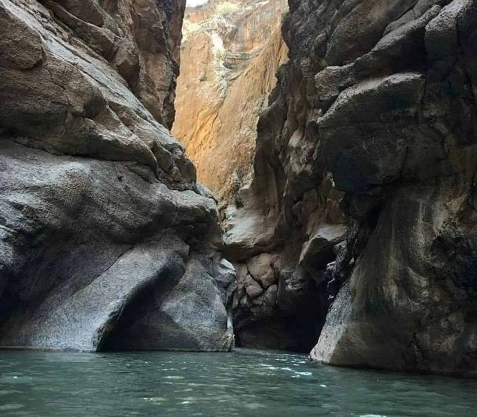 Helet Gorge, calm water threading between sculpted limestone walls