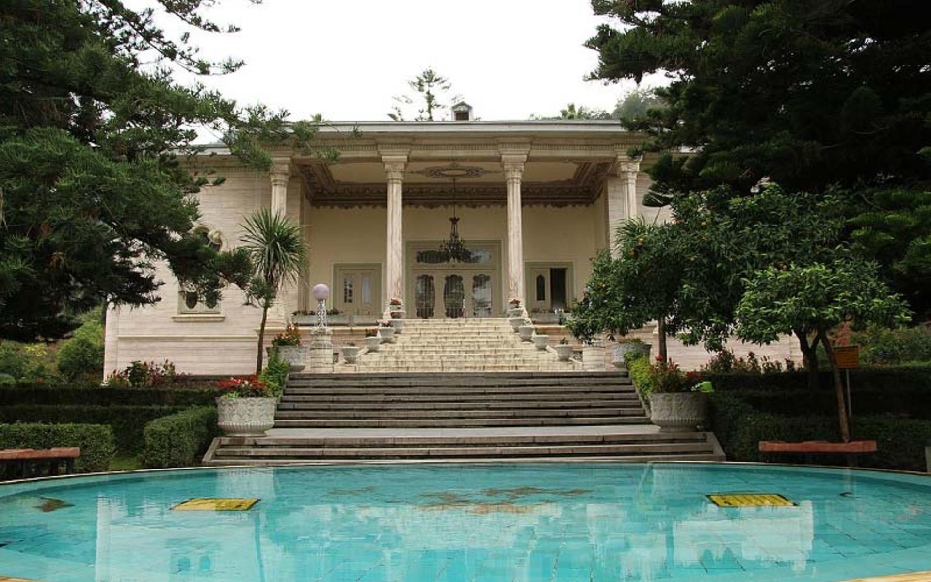 The entrance to the Marble Palace in Ramsar