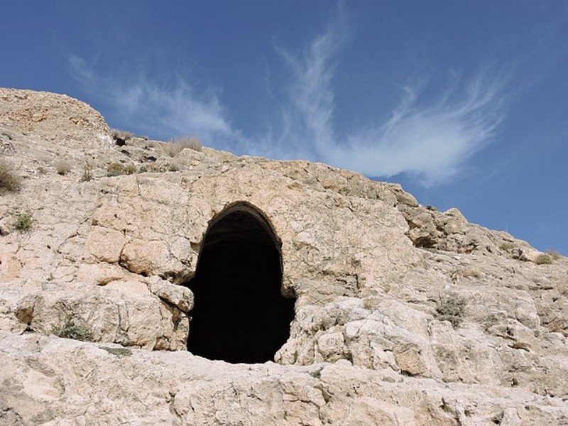 The Azarakhsh Fire Temple through the ages, showing its rock-cut form
