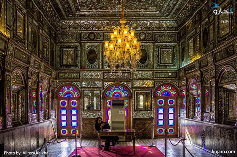 Colourful interior of the Golestan Palace Badgir Mansion