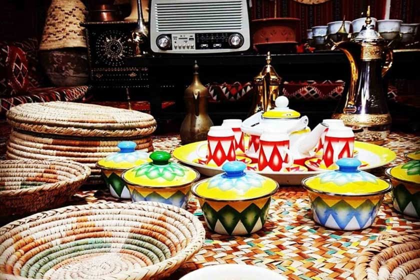 Traditional tea service with local sweets in Bago village