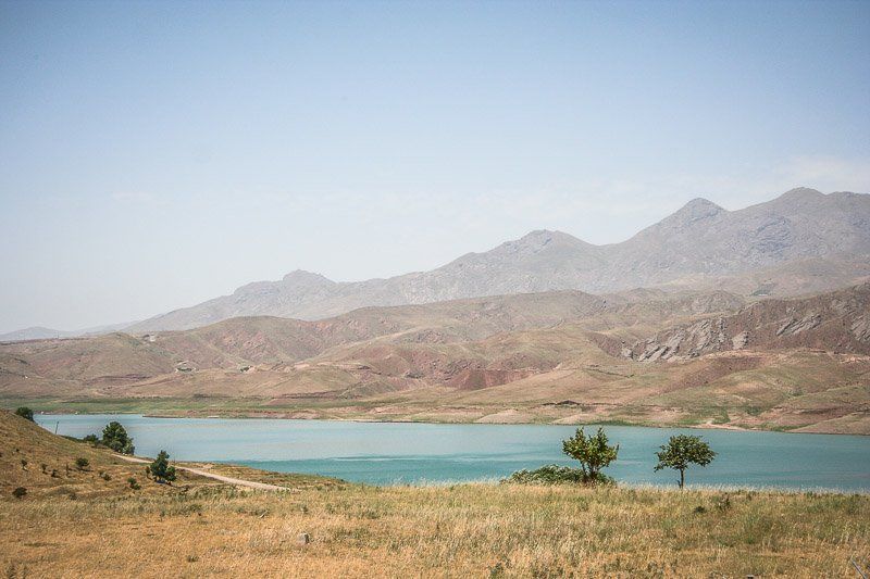 Traditional stone village in Taleghan surrounded by walnut orchards