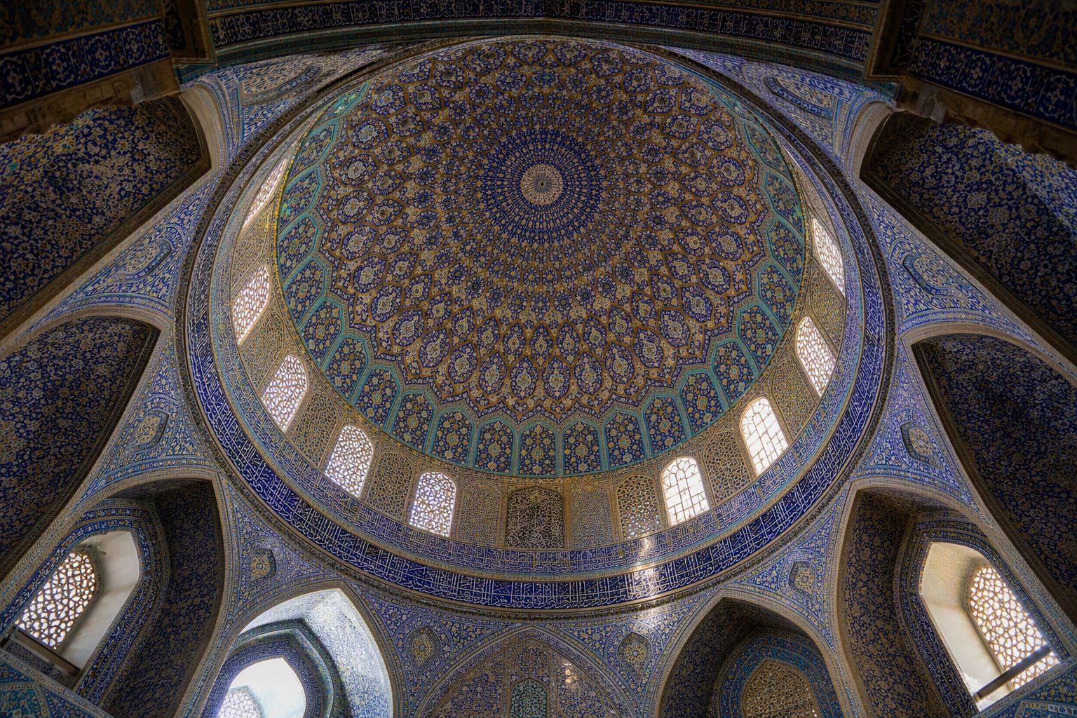 Timurid-era mosaic faience tilework in Mashhad